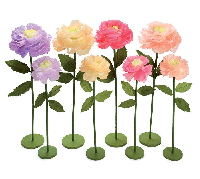 Tissue Paper Flowers with Stand