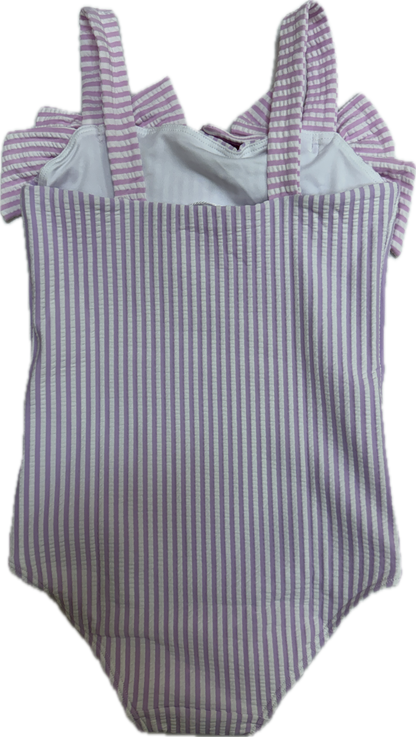 Lulu Bebe Lavender and Pink Seersucker One Piece Swim
