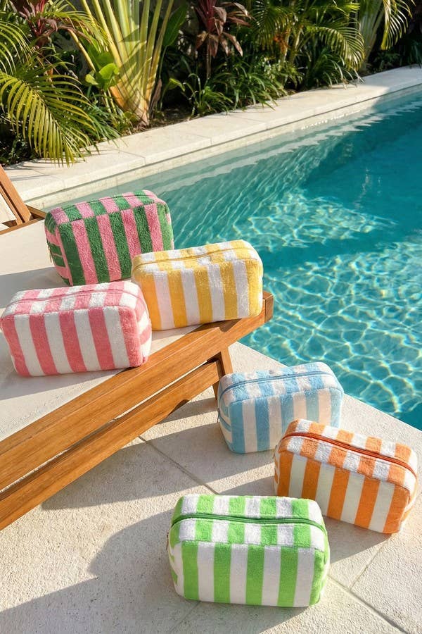 Striped Terry Cloth Bag