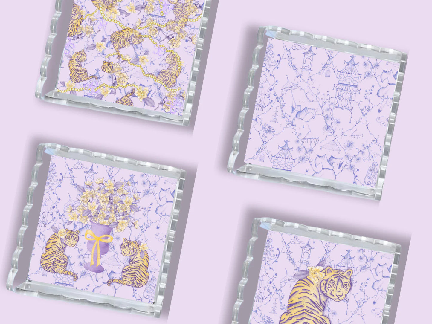 LSU Tigers Acrylic Scalloped Tray