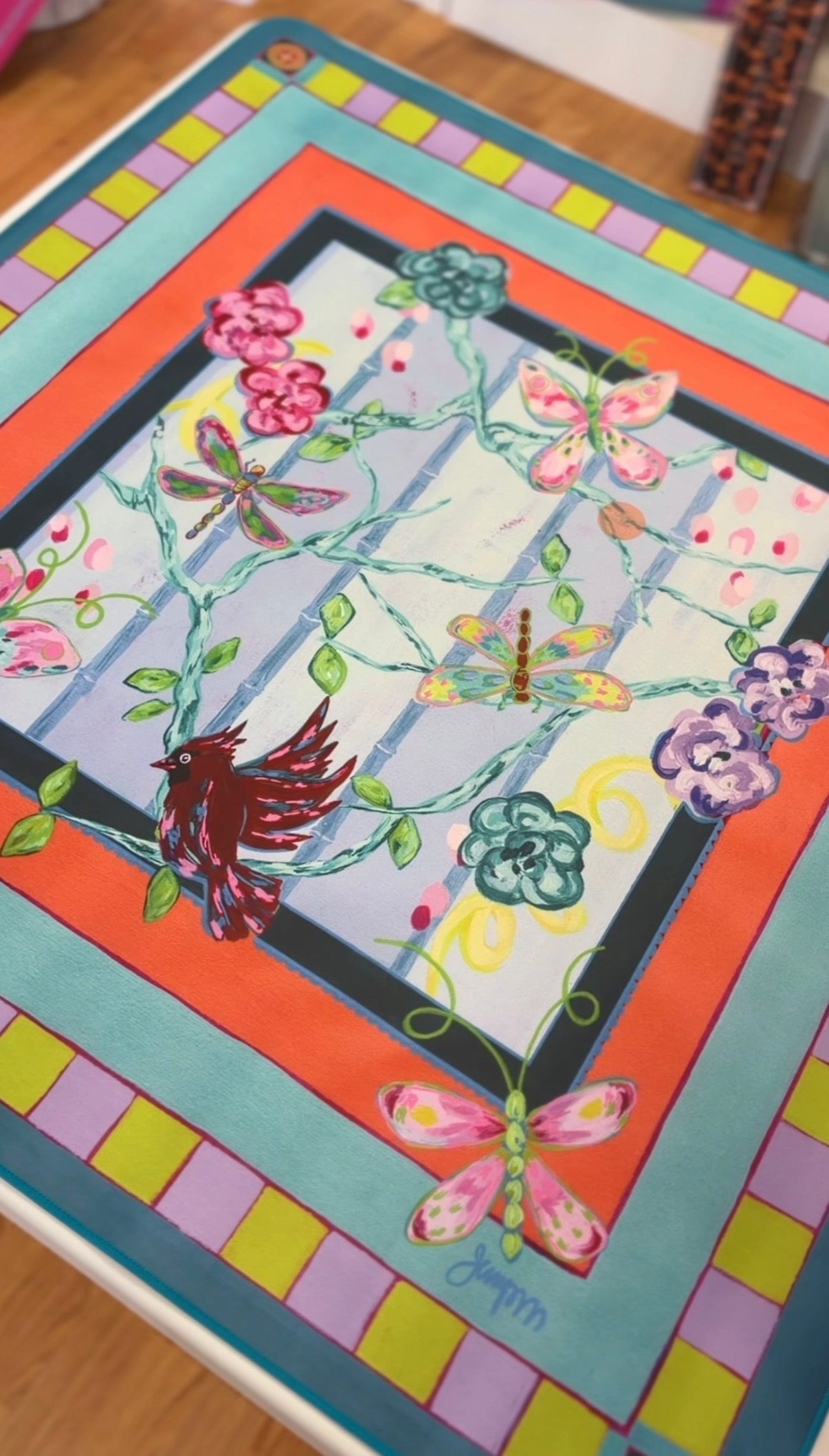 Heaven Sent Mahjong Mat by Jennifer Poe Art