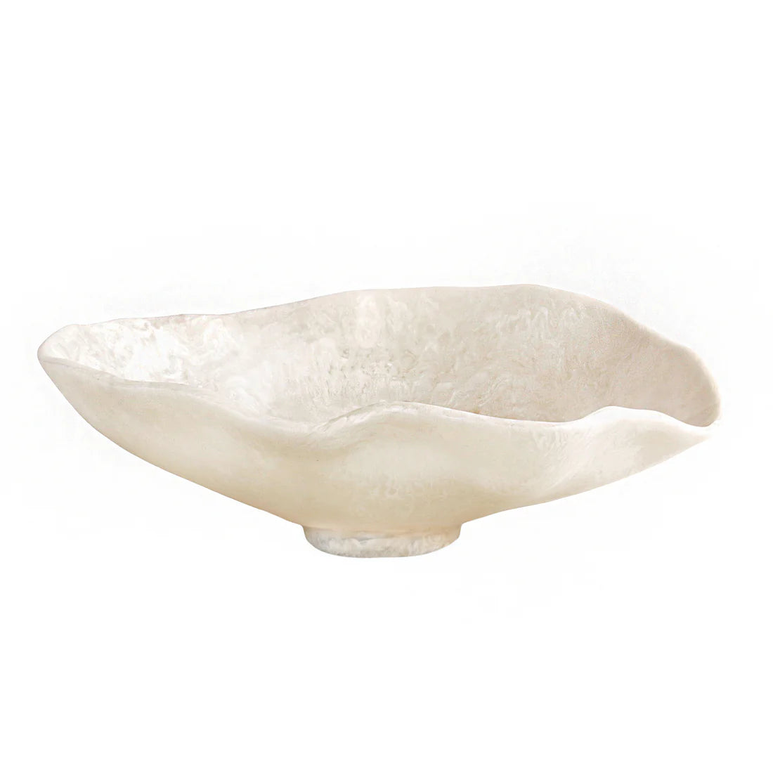 RESIN Alabaster Large Oval Bowl (White Swirl)