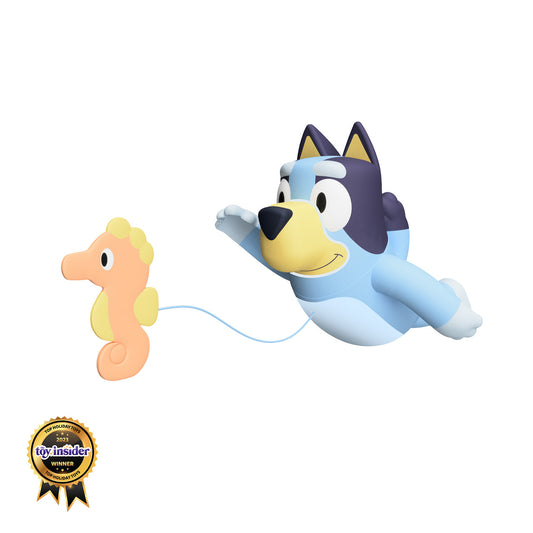 Swimming Bluey Bath Toy with Seahorse