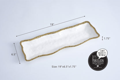Golden Salerno Long Rectangular Serving Piece