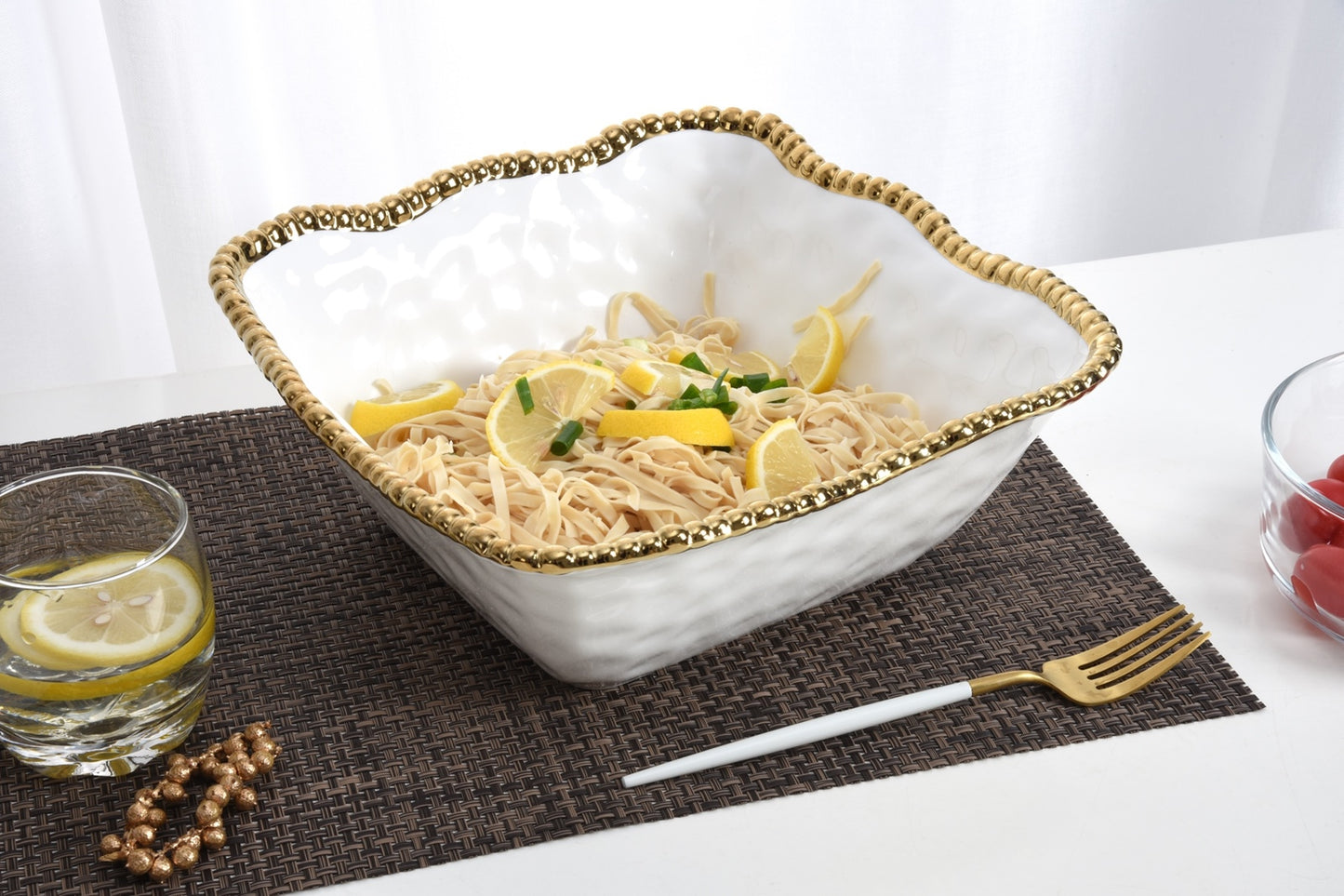 Golden Salerno Large Square Salad Bowl