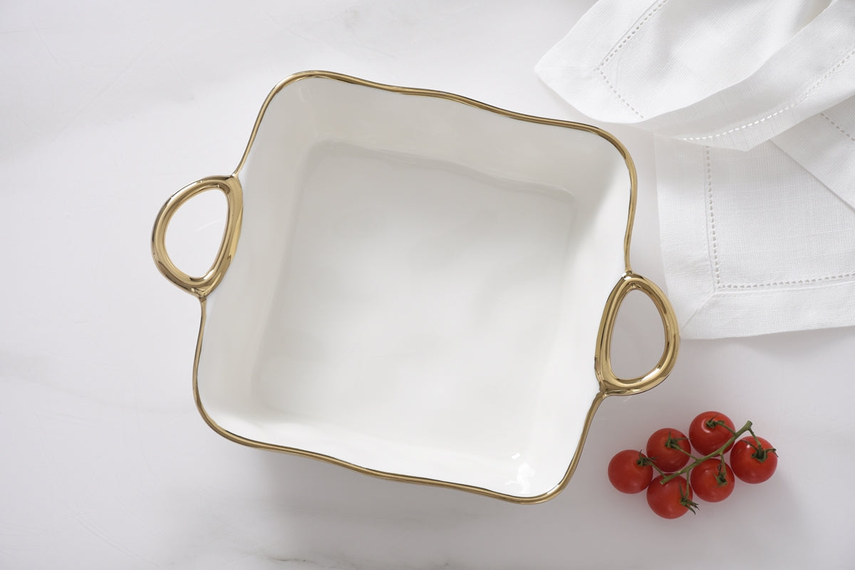 Golden Handles 8x8 Square Baking Dish