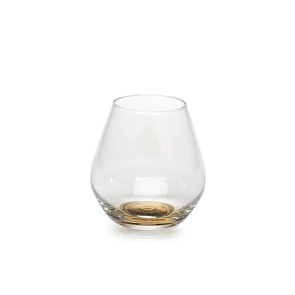 Golden Base Stemless Wine Glass