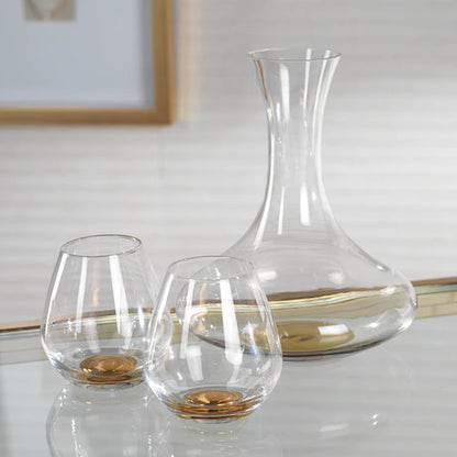 Brunello Wine Decanter with Gold Base