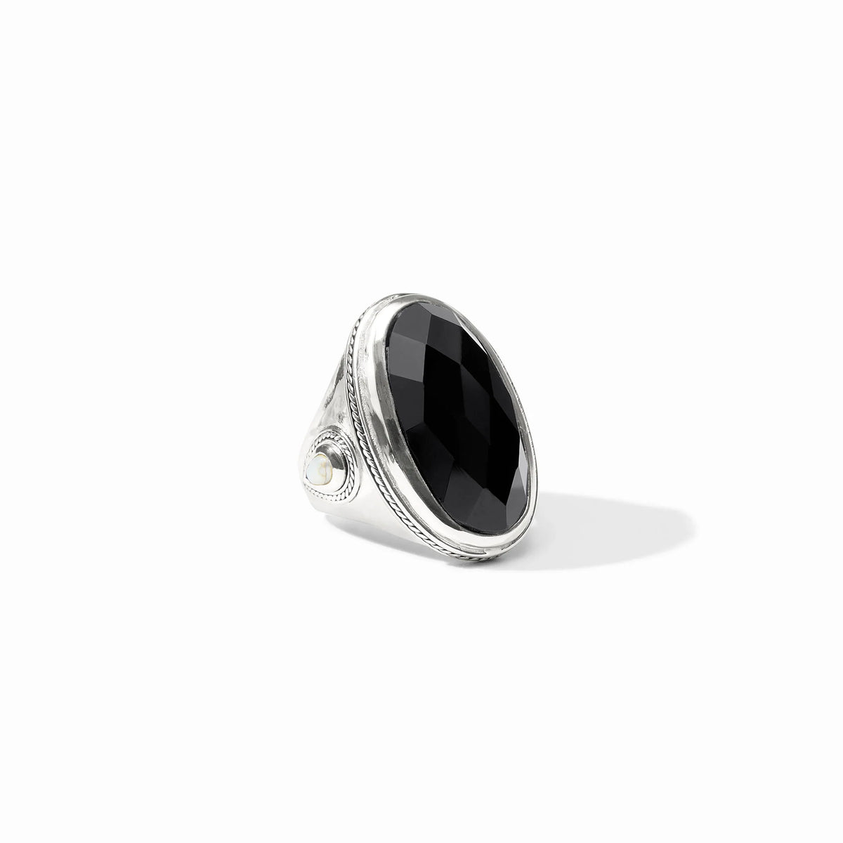 Cannes Statement Ring- Obsidian Black/Silver