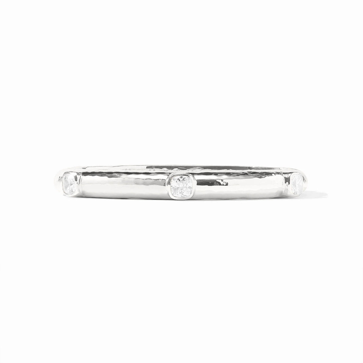 Catalina Hinge Bangle- Cubic Zirconia/Silver