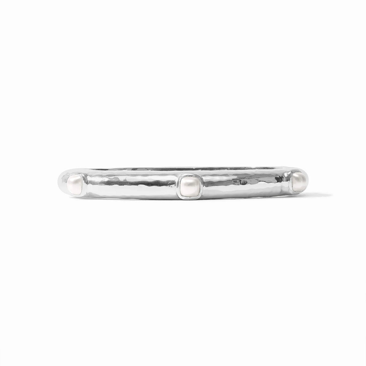 Catalina Hinge Bangle- Pearl/Silver