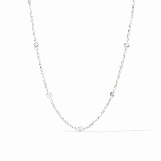 Celeste Delicate Station Necklace- Silver