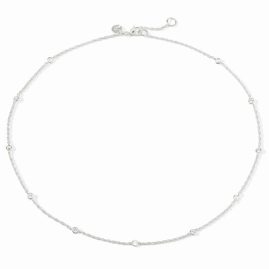 Celeste Delicate Station Necklace- Silver