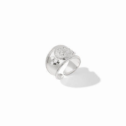 Coin Crest Ring- Silver