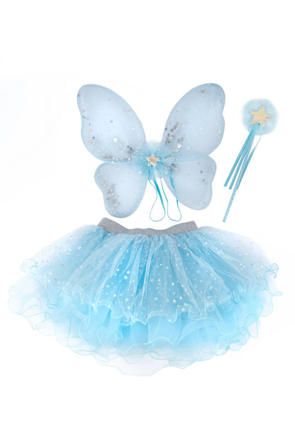 Iridescent Celestial Fairy Wings, Tutu, and Wand Set