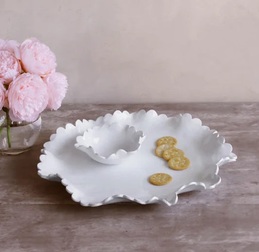 Vida Colette Round Platter with Mini Dip Bowl