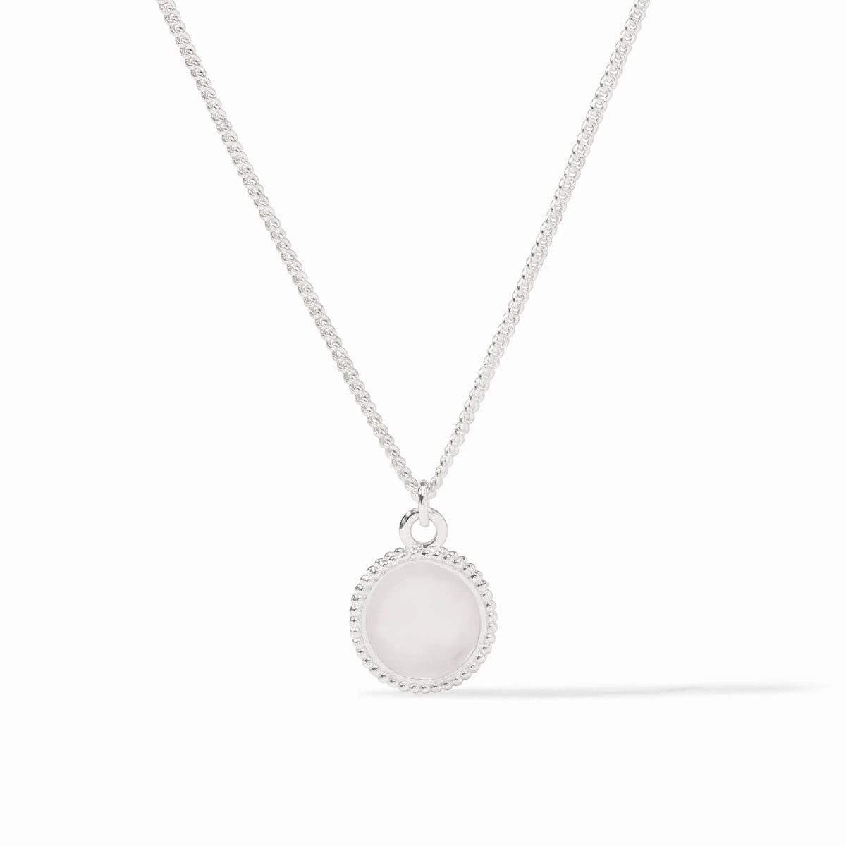 Fleur-de-Lis Solitaire Necklace- Iridescent Clear Crystal/Silver