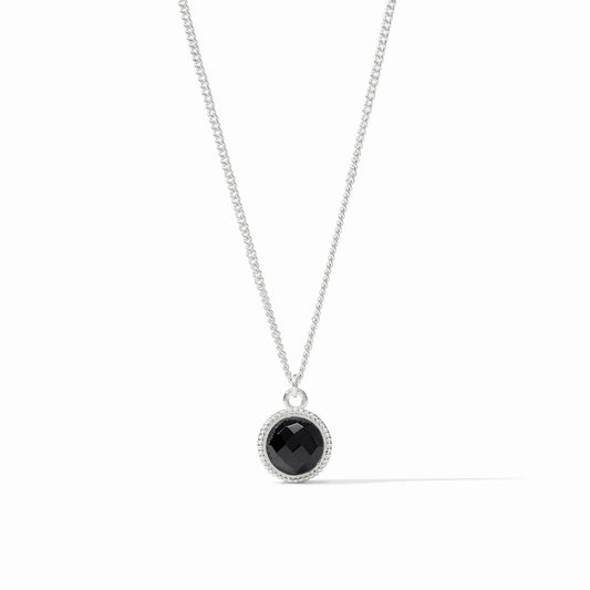 Fleur-de-Lis Solitaire- Obsidian Black/Silver