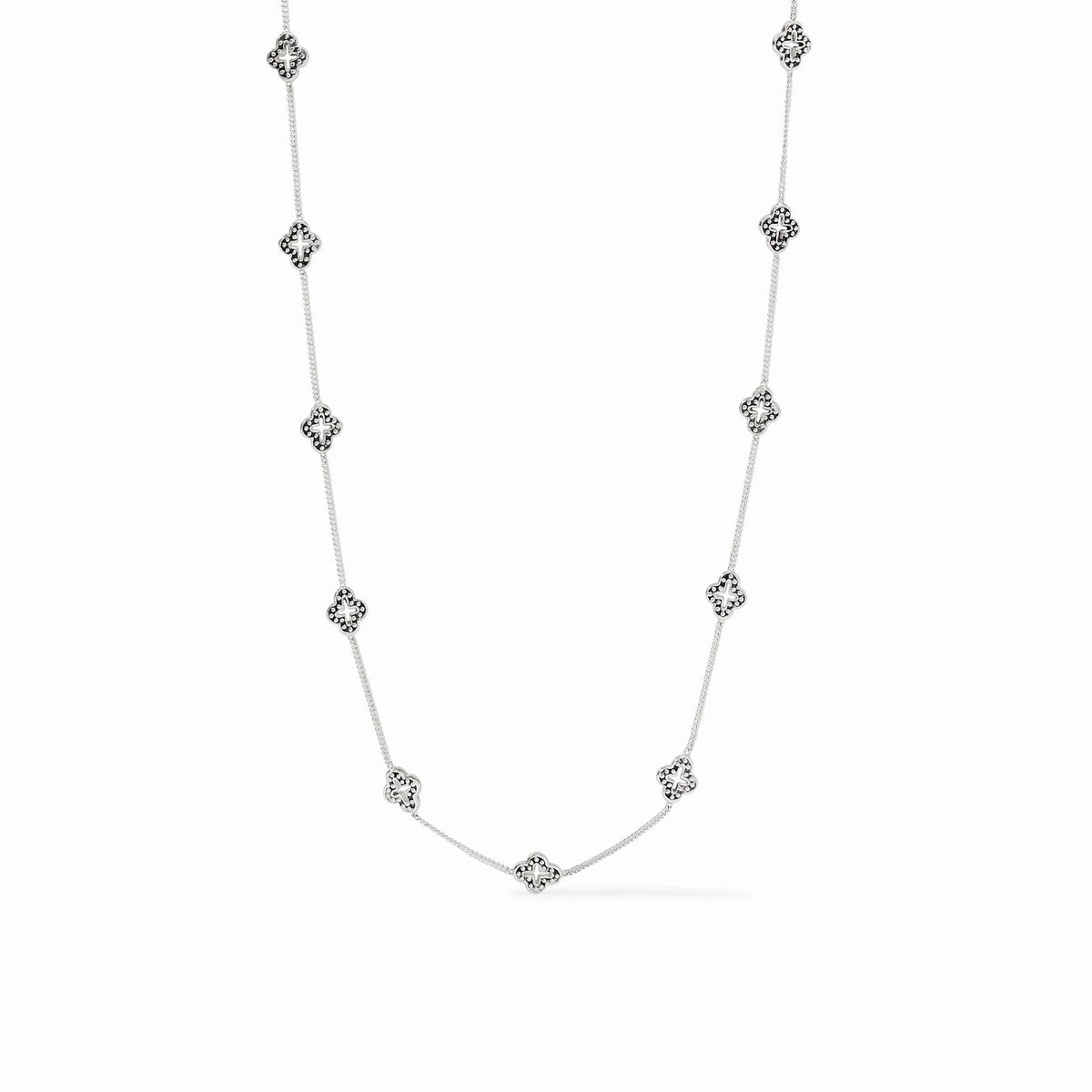 Florentine Demi Delicate Station Necklace- Silver