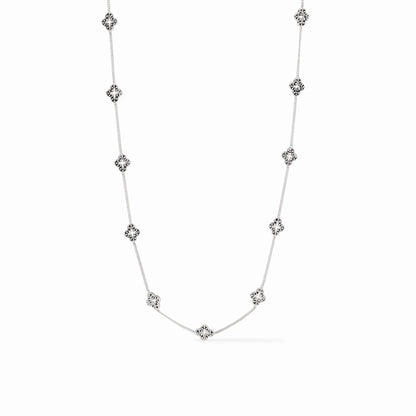 Florentine Demi Delicate Station Necklace- Silver
