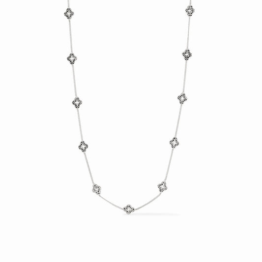 Florentine Demi Delicate Station Necklace- Silver