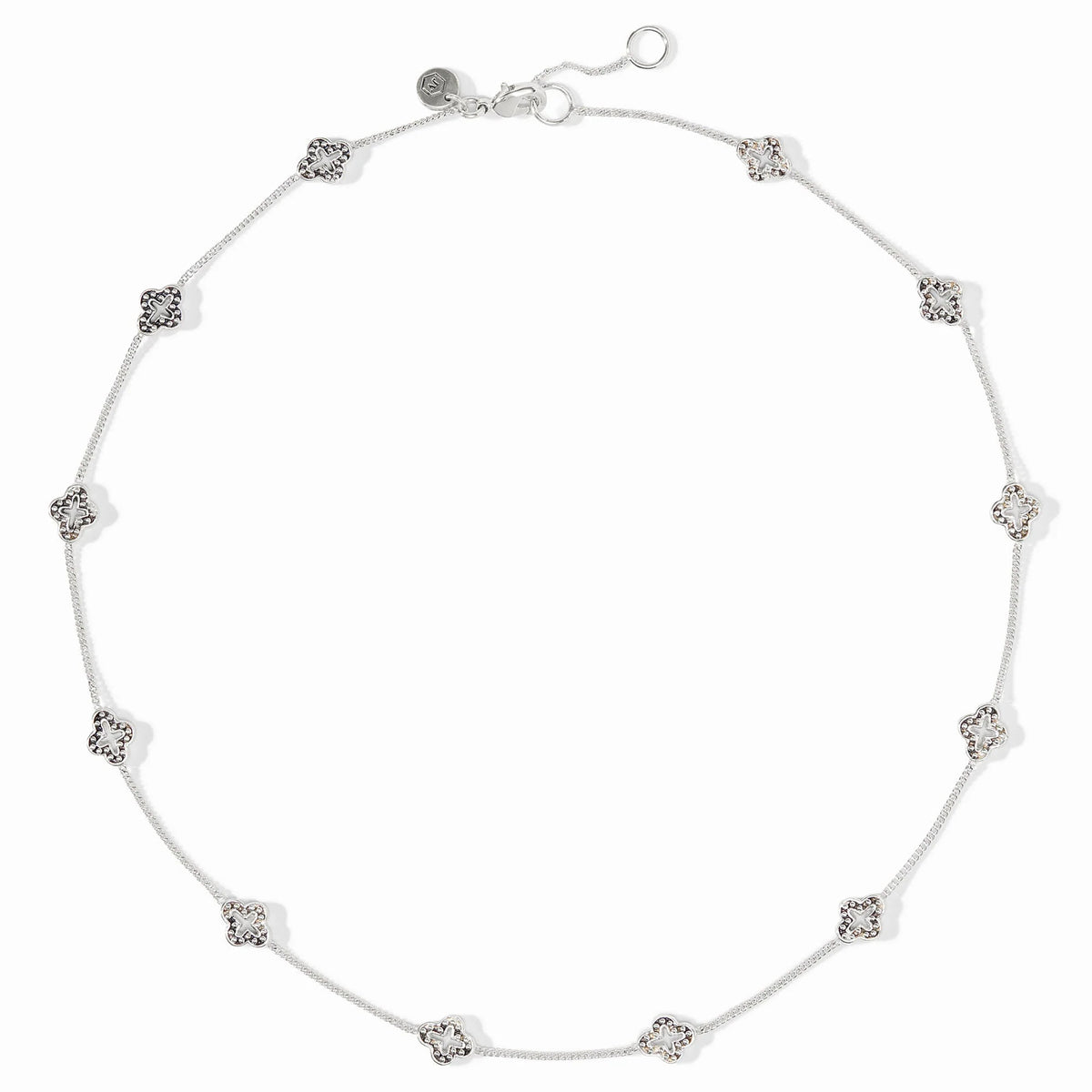 Florentine Demi Delicate Station Necklace- Silver