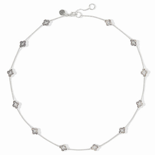 Florentine Demi Delicate Station Necklace- Silver