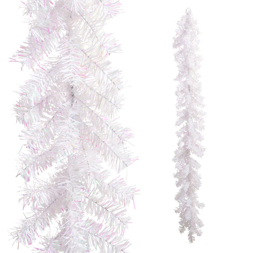 6' White Tinsel Garland