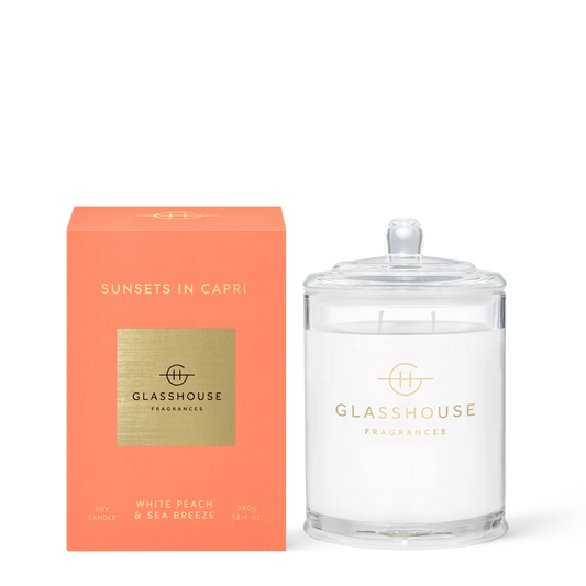 Glasshouse Triple Scented Soy Candle - SUNSETS IN CAPRI