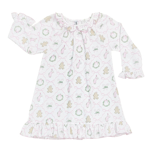Christmas Bow Trellis Print Gown
