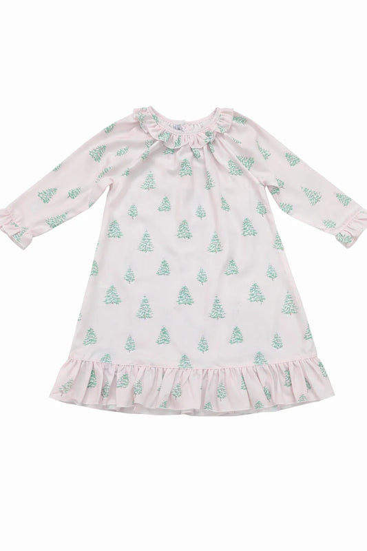 Christmas Tree Print Pink Gown