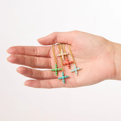 Gumdrop Cross Delicate Necklace