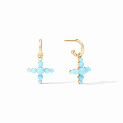 Gumdrop Cross Hoop & Charm Earring