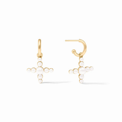 Gumdrop Cross Hoop & Charm Earring