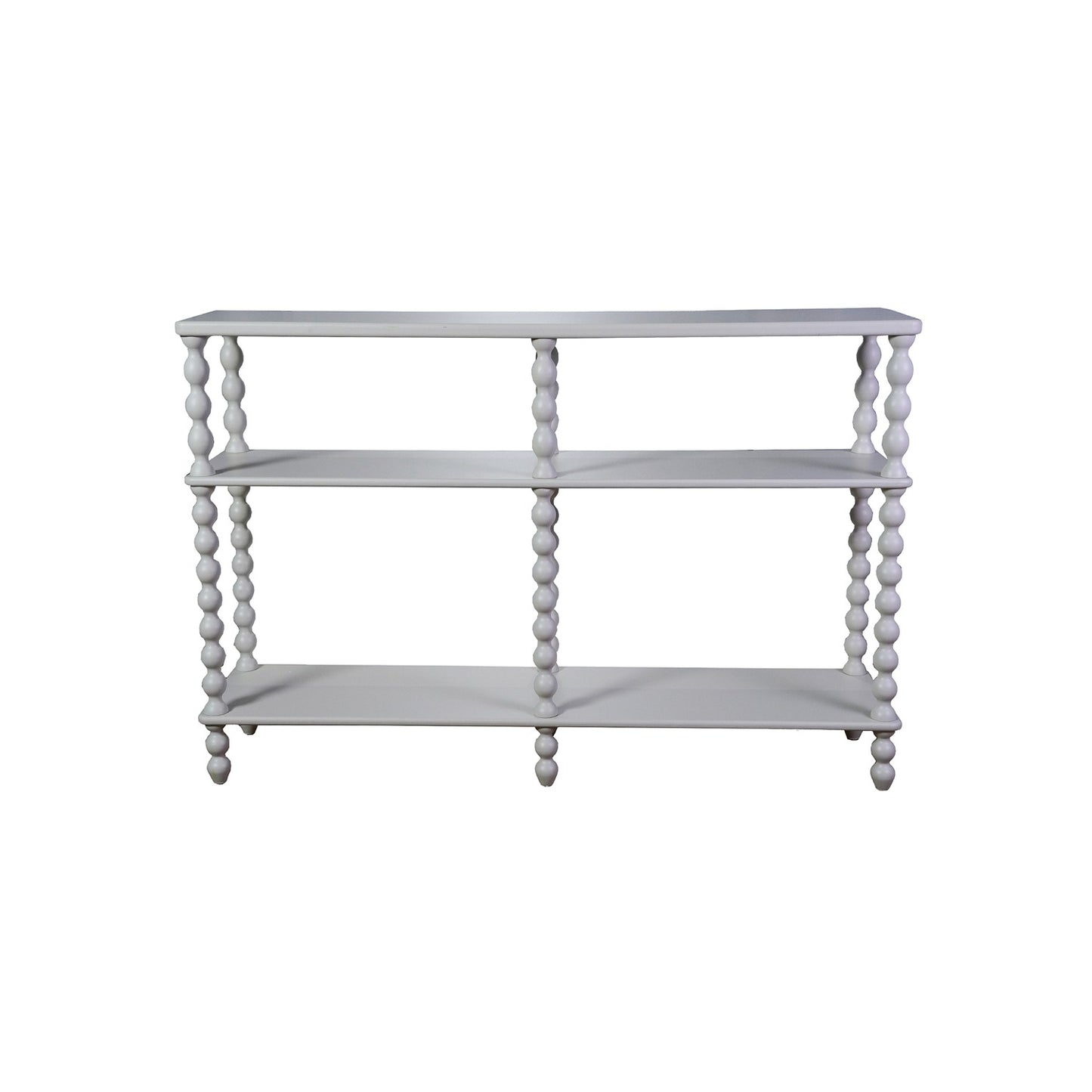 White Spindle-Leg Console Table