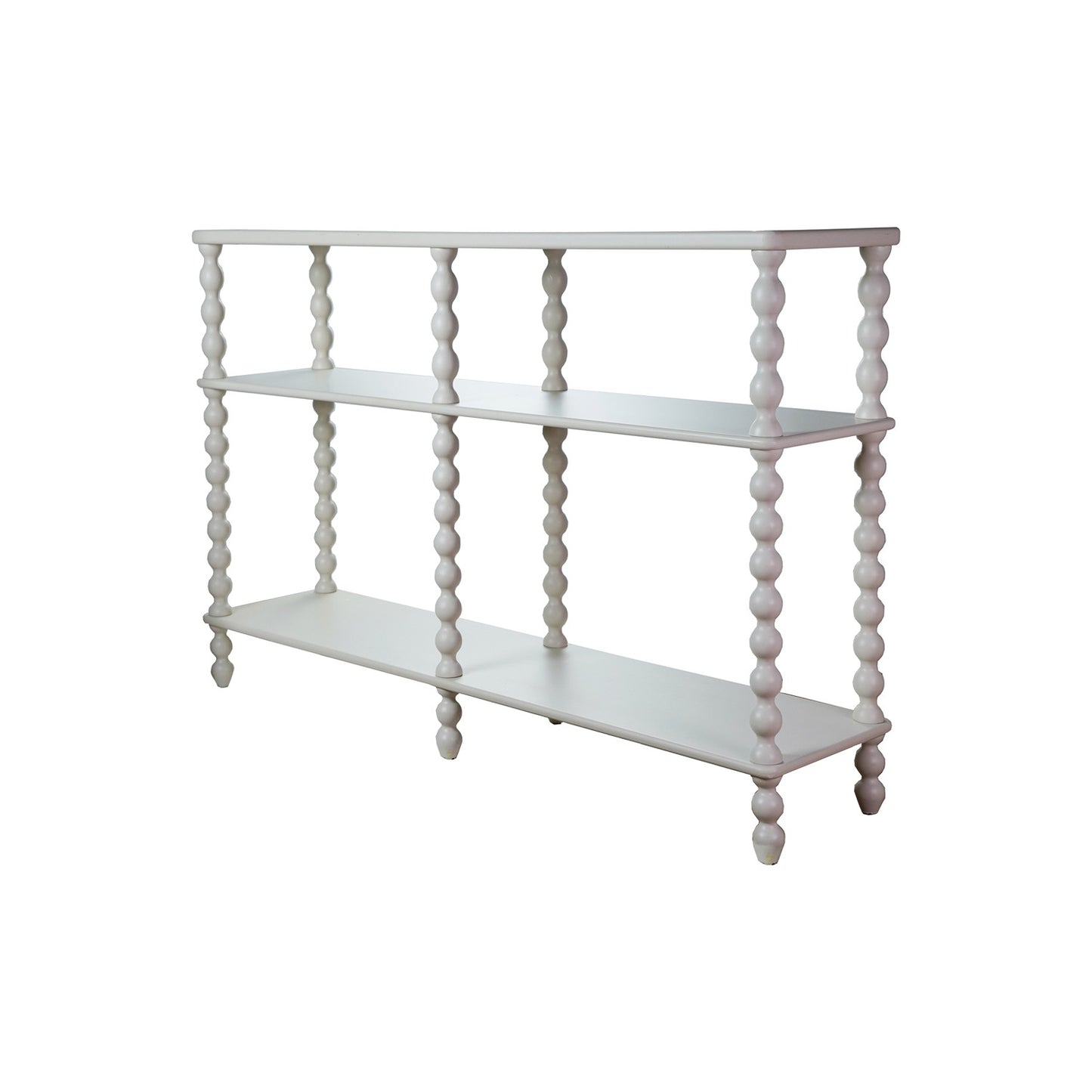 White Spindle-Leg Console Table