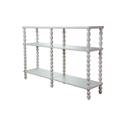 White Spindle-Leg Console Table