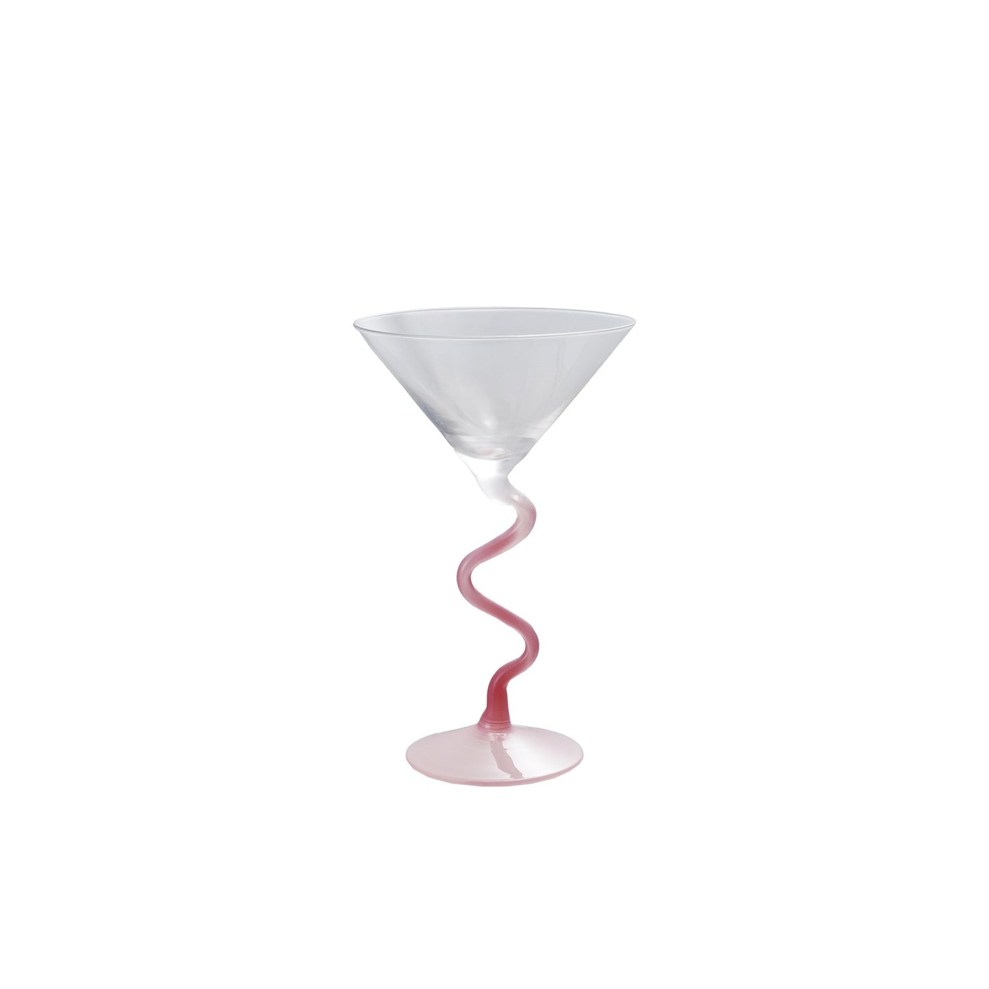 Pink Spiral Stem Martini Glass