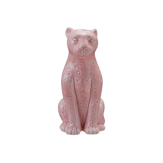Pink Leopard Stoneware Table Lamp