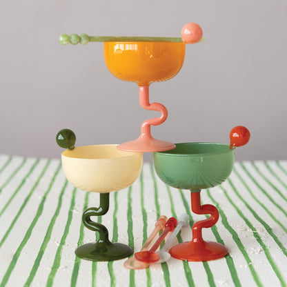 Color Pop Curvy Stem Martini Glass