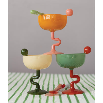 Color Pop Curvy Stem Martini Glass