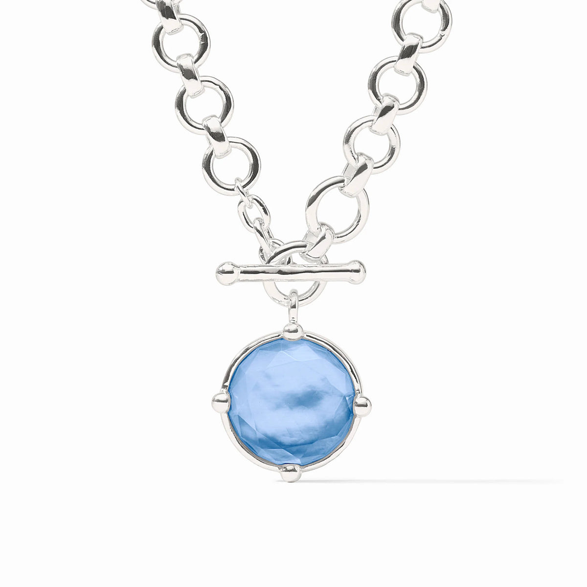 Honeybee Demi Necklace- Iridescent Chalcedony Blue/Silver