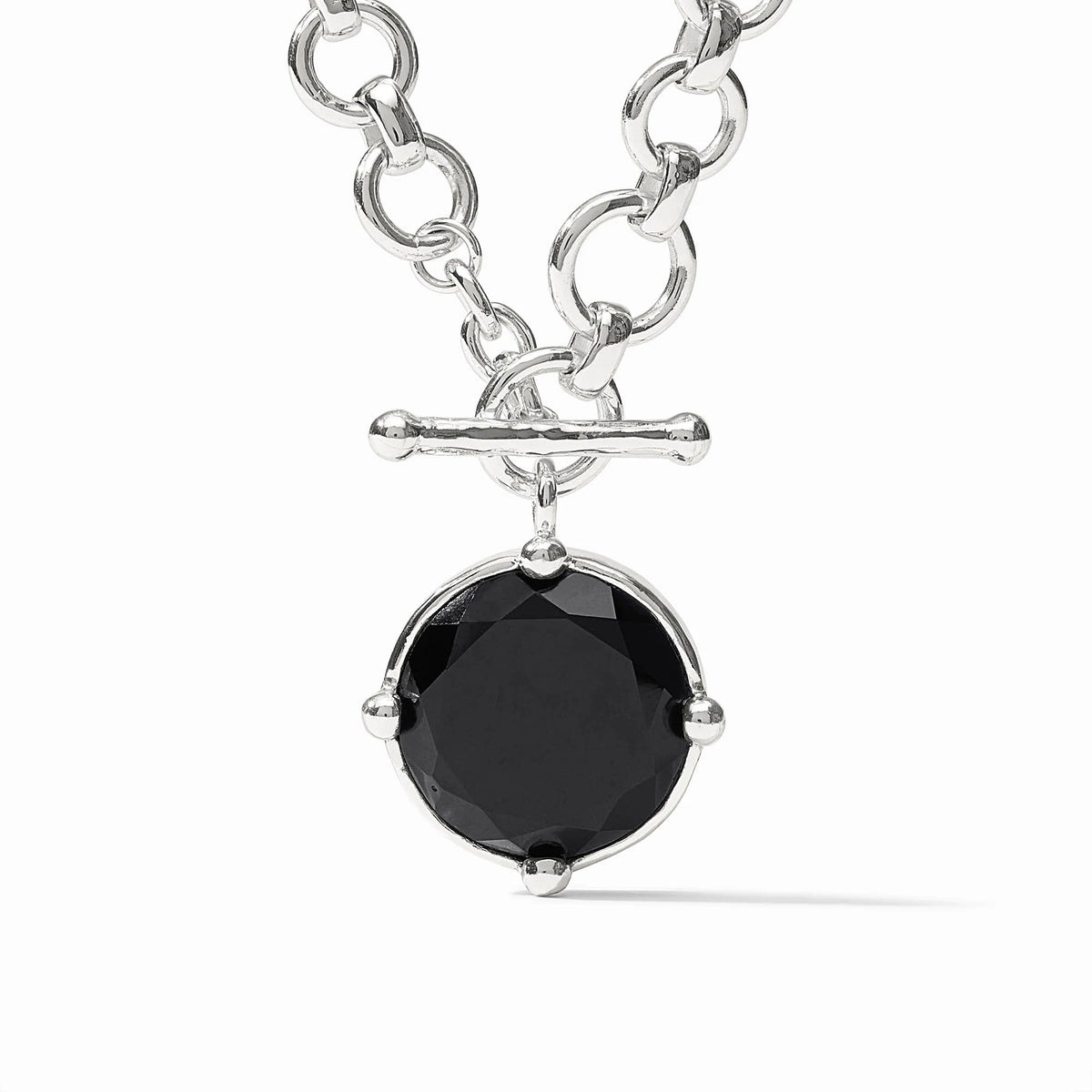 Honeybee Demi Necklace- Obsidian Black/Silver