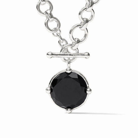Honeybee Demi Necklace- Obsidian Black/Silver