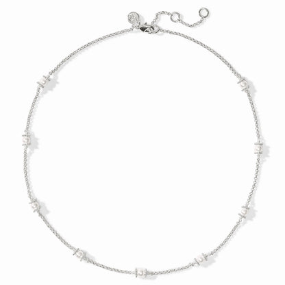 Hydra Delicate Station Necklace- Pearl/Silver