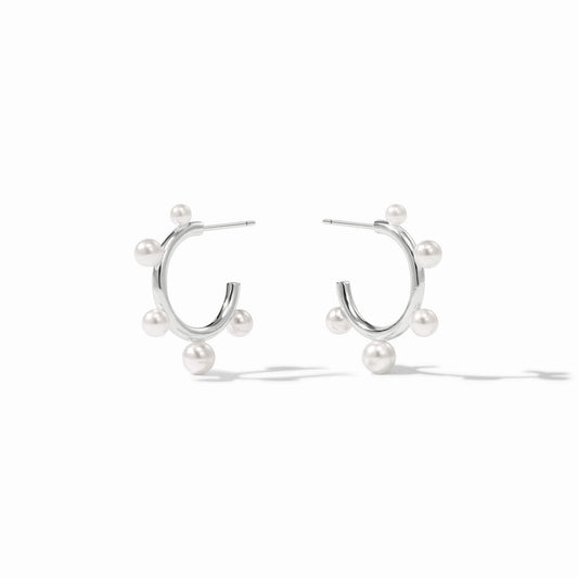 Hydra Stone Hoop- Pearl/Silver