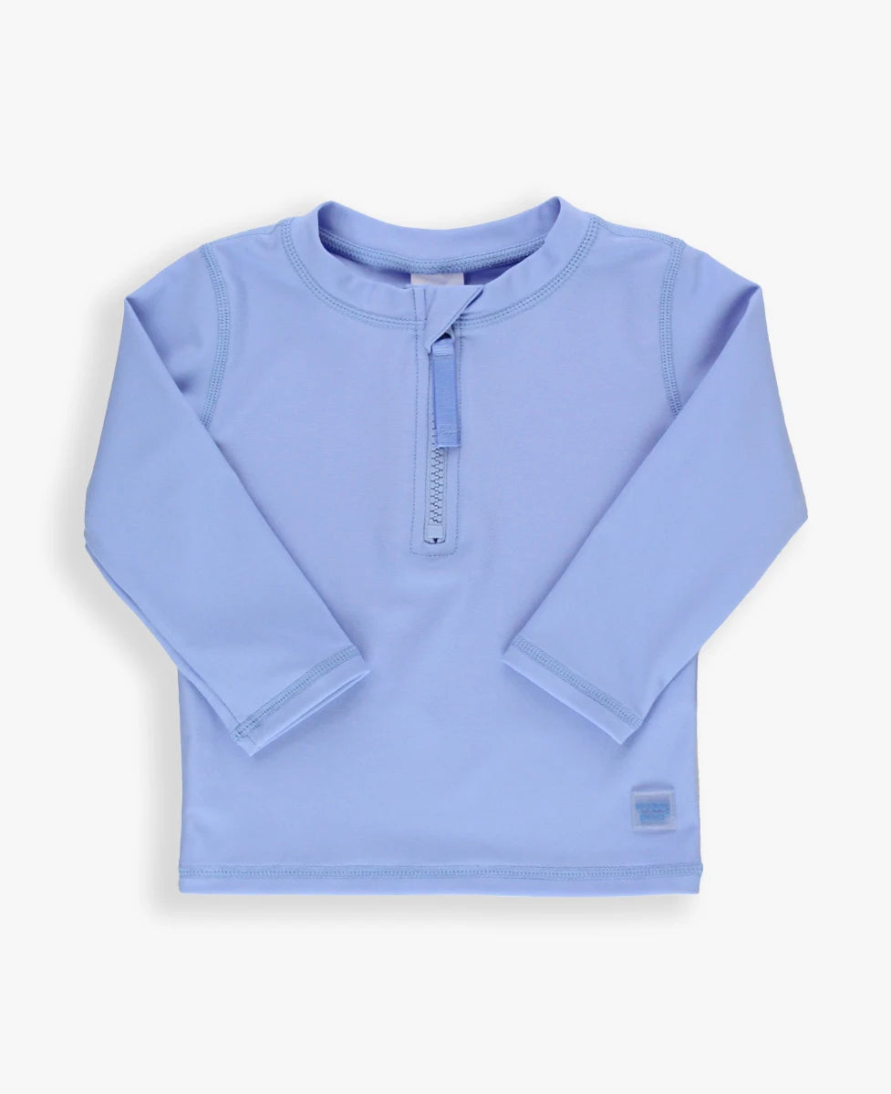 Periwinkle Blue Long Sleeve Zipper Rash Guard