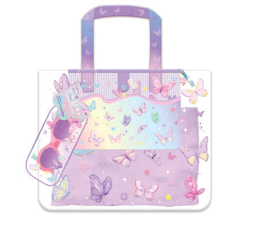 Beach Bag with Sunglasses, Tie Dye Butterfly