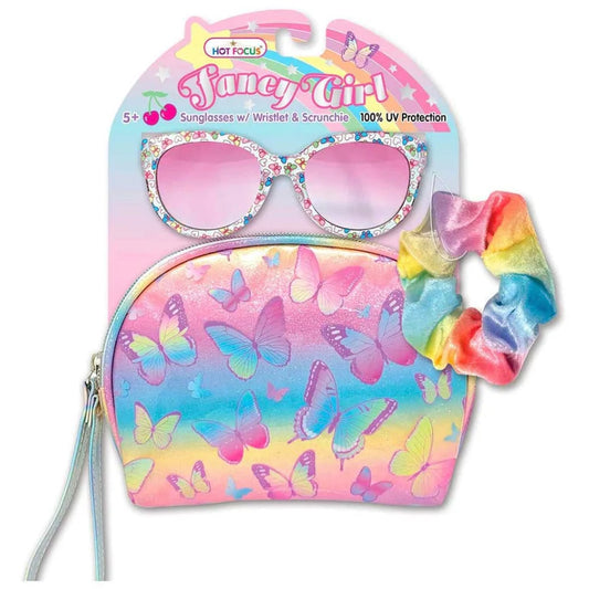 Tie Dye Butterfly Fancy Girl Sunglasses Set