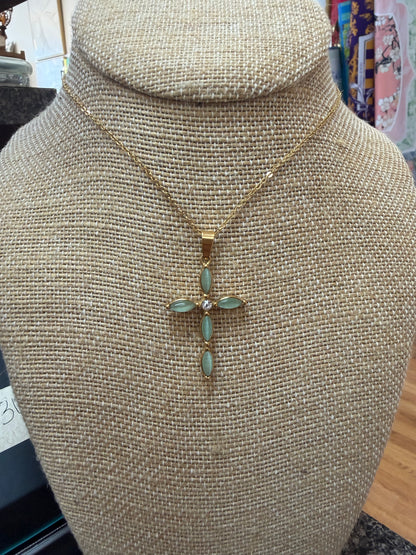 Green Cross Necklace